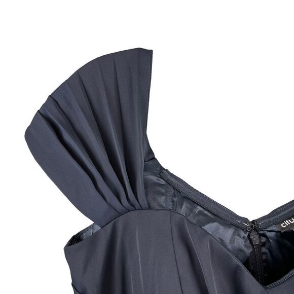 NWT City Chic Navy Blue Hypnotize Off the Shoulder Satin Maxi Dress US 12W - Picture 7 of 10